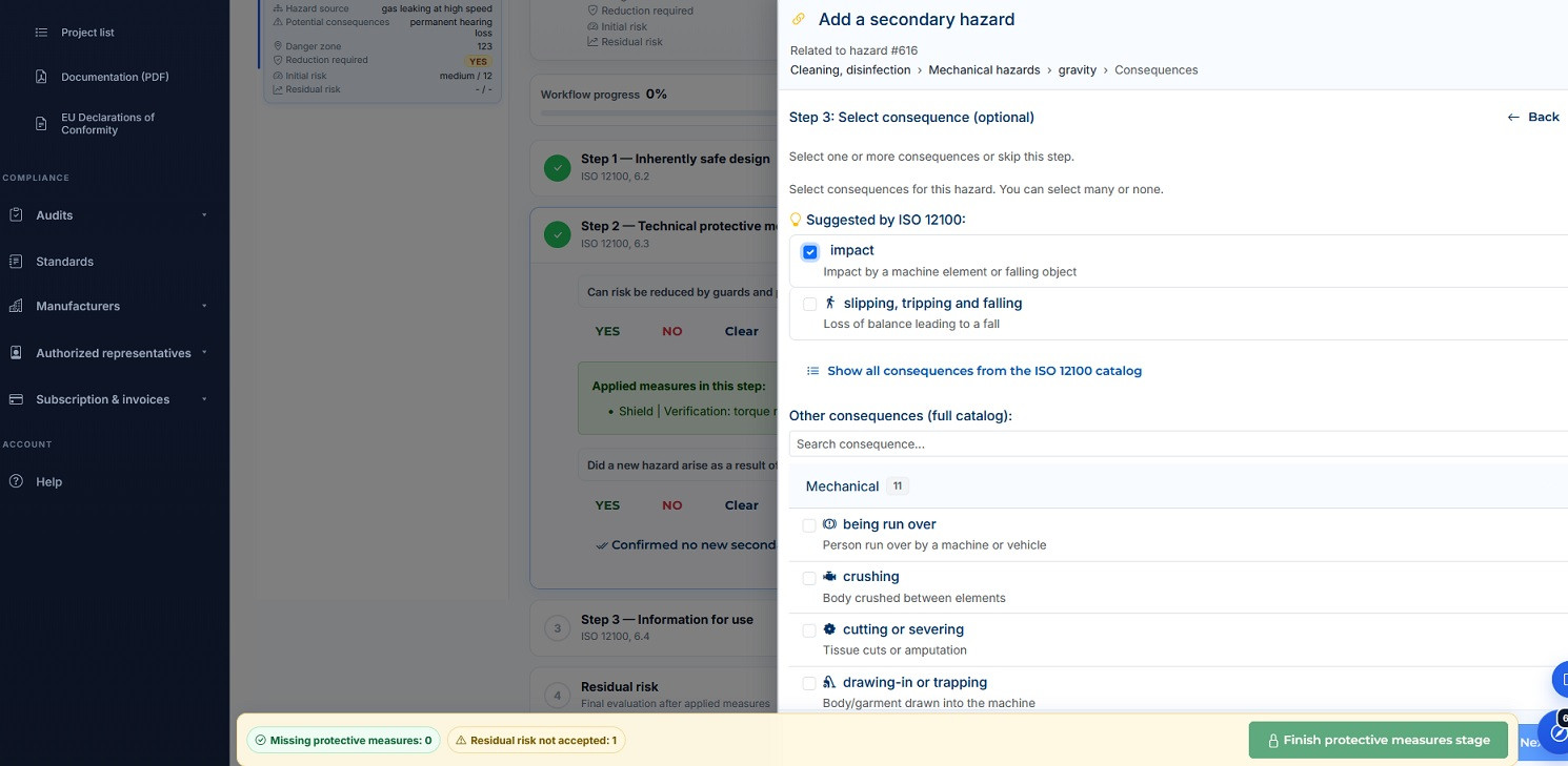 secondary risk iso 12100